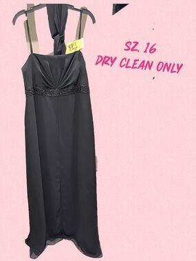 Michaelangelo Black Halter Maxi Dress with Beaded Waist